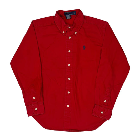 Age 7 Polo By Ralph Lauren Shirt - Small Red Cotton