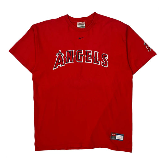 Vintage Angels Nike Mlb T-Shirt - Large Red Cotton