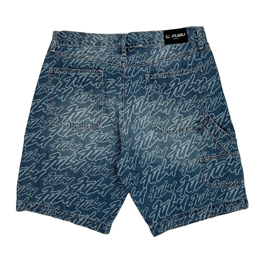 Fubu Denim Shorts - 34W 8L Blue Denim