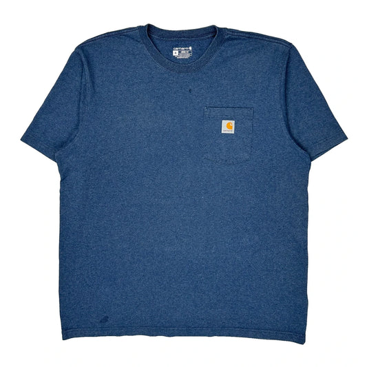 Carhartt T-Shirt - XL Blue Cotton Blend
