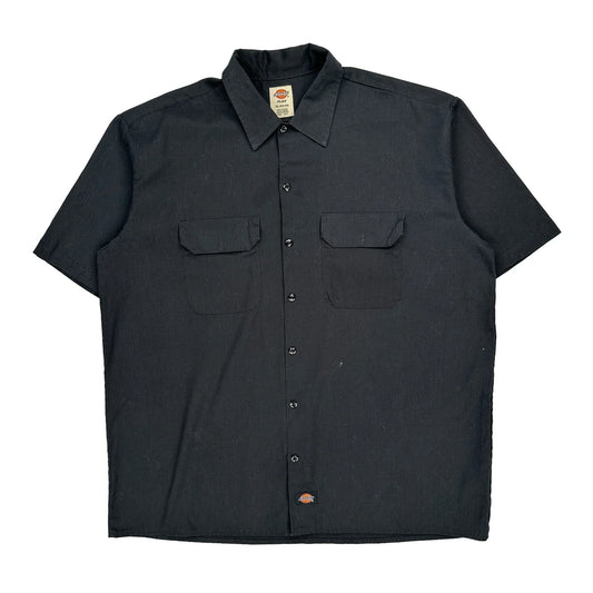 Dickies Short Sleeve Shirt - XL Black Cotton Blend