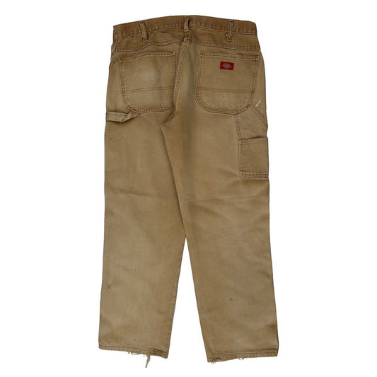 Dickies Carpenter Trousers - 34W 31L Beige Cotton