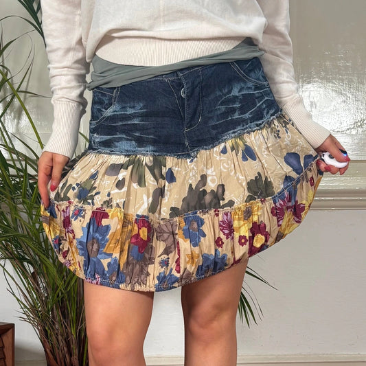 Vintage blue Desigual Mini Skirt - womens 29" waist