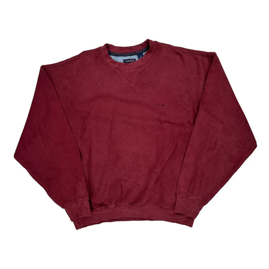 Gant Sweatshirt - Large Burgundy Cotton Blend