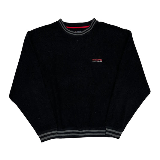 Vintage Chaps Ralph Lauren Fleece - XL Black Cotton Blend
