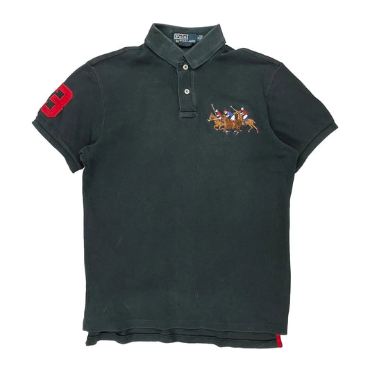 Polo Player Embroidery Polo By Ralph Lauren Graphic Polo Shirt - Medium Black Cotton