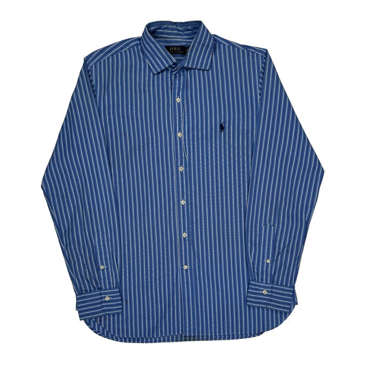 Polo By Ralph Lauren Striped Shirt - Large Blue Cotton