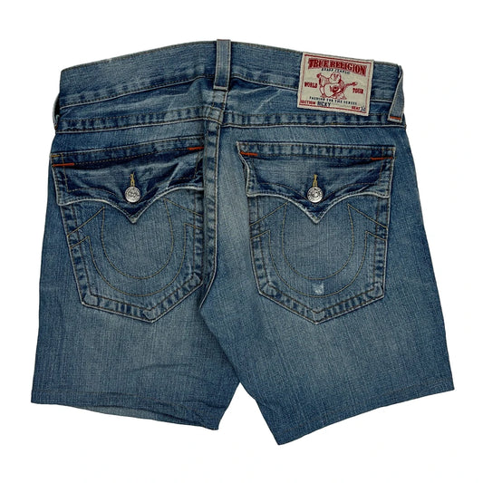 True Religion Denim Shorts - 34W 10L Blue Cotton