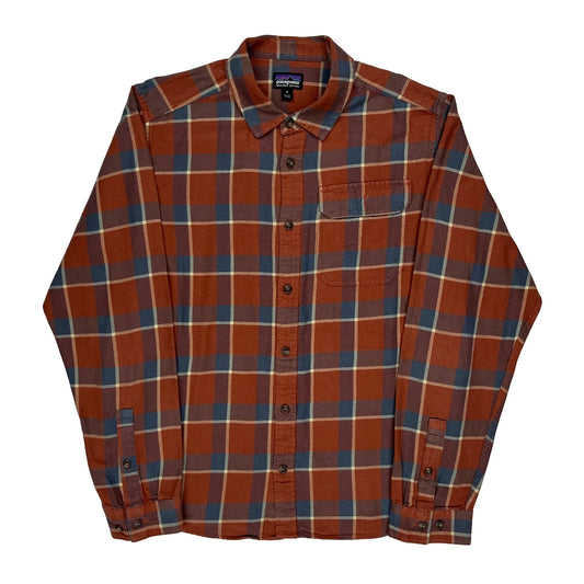 Patagonia Checked Flannel Shirt - Medium Brown Cotton
