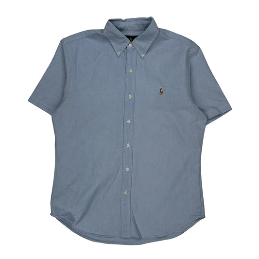 Ralph Lauren Slim Fit Short Sleeve Shirt - Large Blue Cotton
