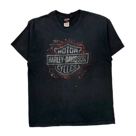 Edmonton, Alberta, Canada Harley Davidson Graphic T-Shirt - Large Black Cotton