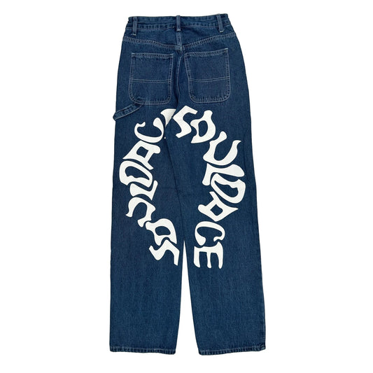 Unbranded Carpenter Jeans - 26W UK 8 Blue Cotton