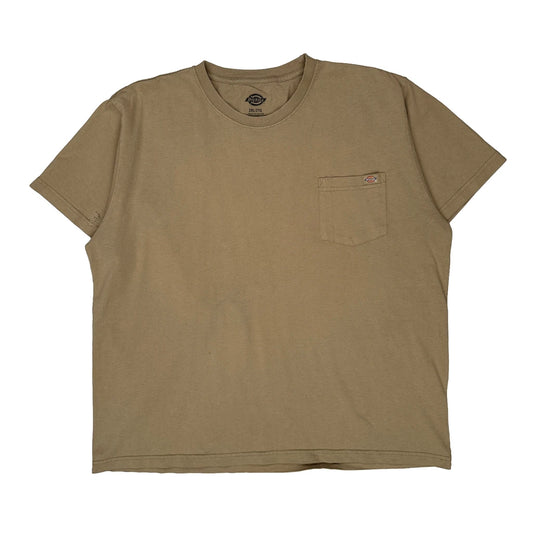 Vintage Dickies T-Shirt - 2XL Beige Cotton