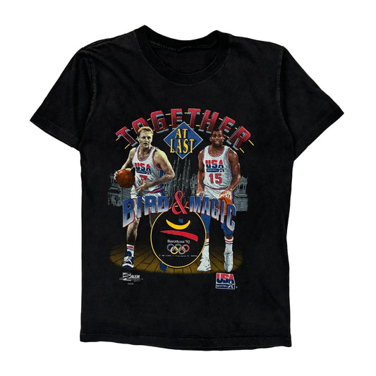 Barcelona '92 Olympics Bird & Magic Single Stitch T-Shirt - Medium Black Cotton