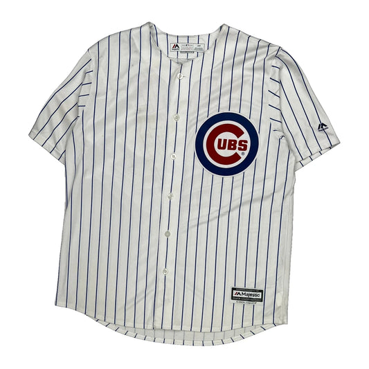 Chicago Cubs Majestic Mlb Jersey - Large Blue Polyester