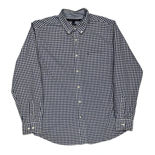 Tommy Hilfiger Checked Shirt - Large Blue Cotton