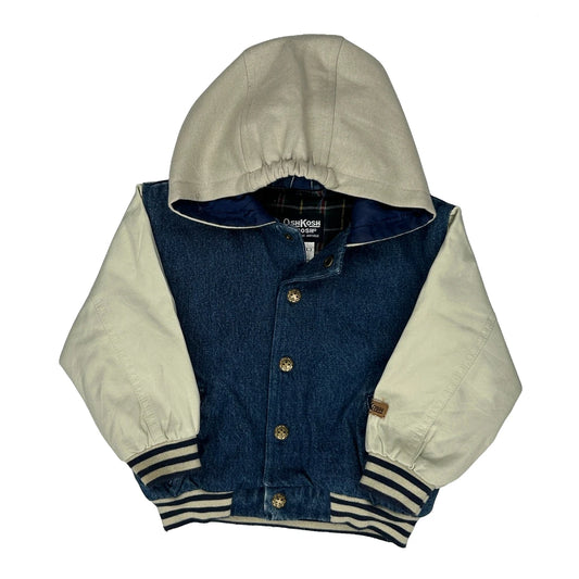 Age 24 Months Oshkosh Varsity Jacket - Large Cream Cotton