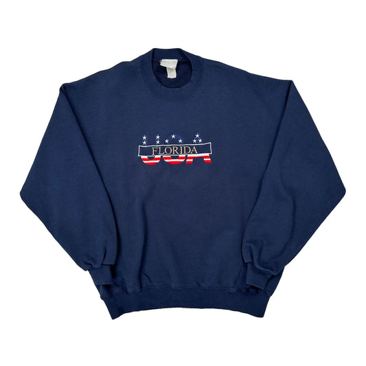 Vintage Florida USA Unbranded Graphic Sweatshirt - Medium Blue Cotton