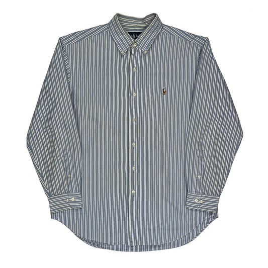 Ralph Lauren Striped Shirt - Large Blue Cotton