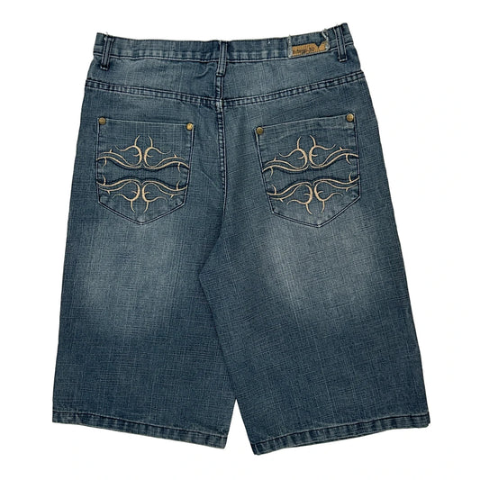 Unbranded Denim Shorts - 34W 13L Blue Denim