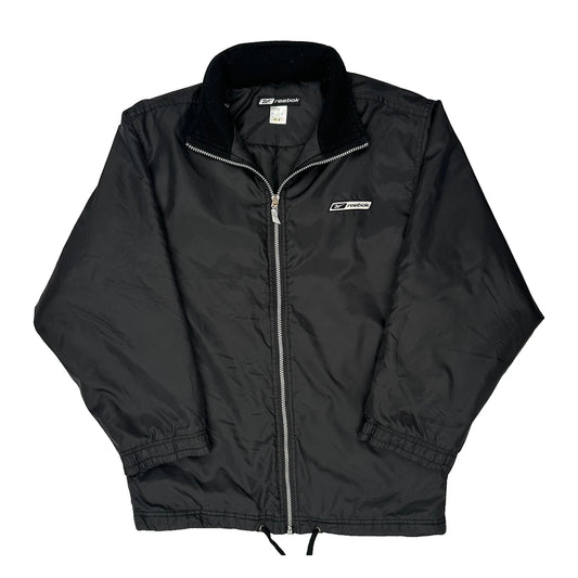 Reebok Windbreaker - Large Black Polyester