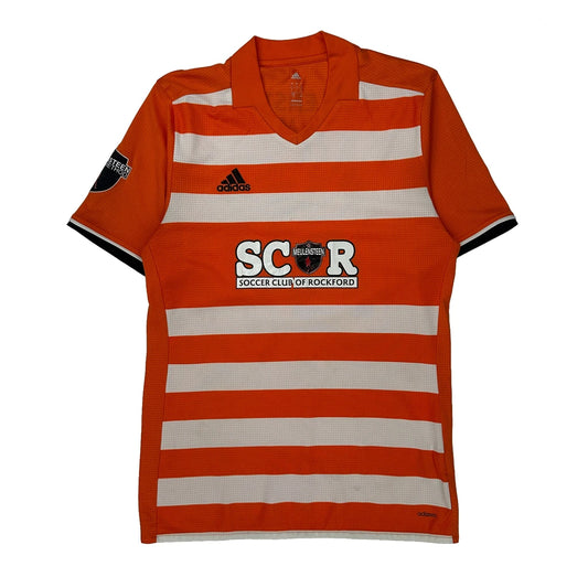 Soccer Club Of Rockford Adidas Football Shirt - Large Orange Polyester
