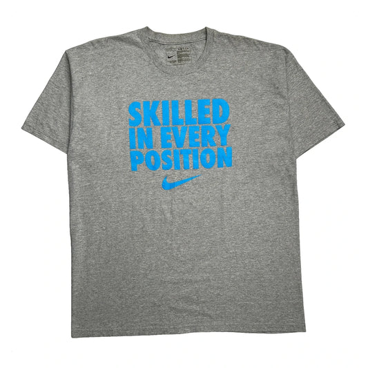 Vintage Skilled In Every Position Nike T-Shirt - XL Grey Cotton