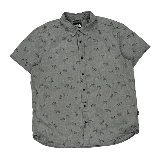 The North Face Short Sleeve Shirt - XL Grey Cotton
