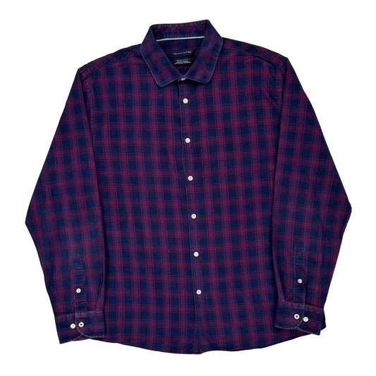 Tommy Hilfiger Checked Shirt - XL Navy Cotton