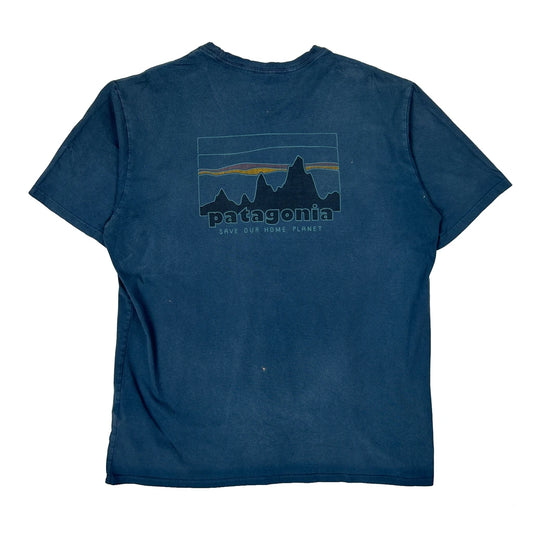 Patagonia Graphic T-Shirt - Large Blue Cotton