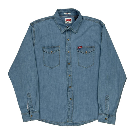 Indigo Wrangler Denim Shirt - XL Blue Cotton