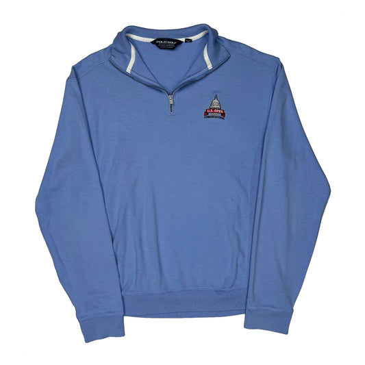 U.S. Open (Congressional) Polo By Ralph Lauren 1/4 Zip - Medium Blue Cotton