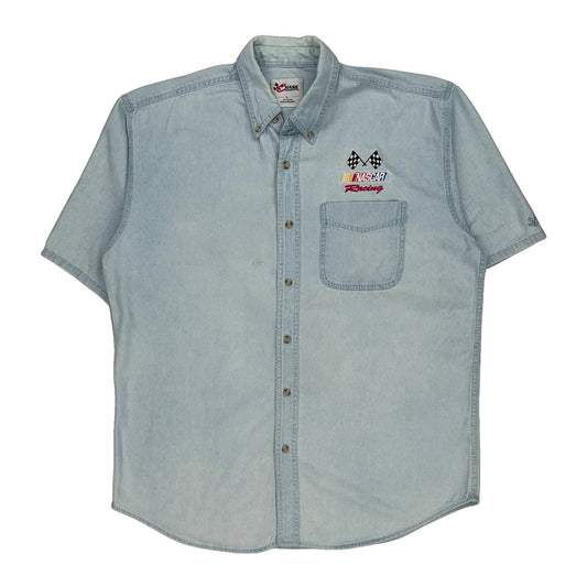Nascar Racing Chase Authentics Nascar Denim Shirt - Large Light Wash Cotton