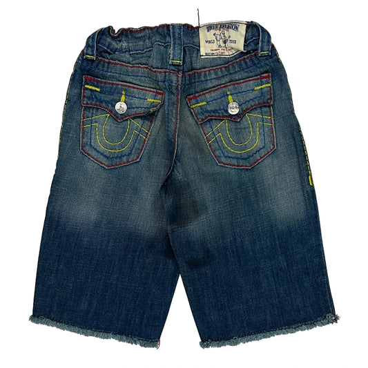Age 6 True Religion Contrast Stitch Denim Shorts - X-Smallw 10L Blue Denim