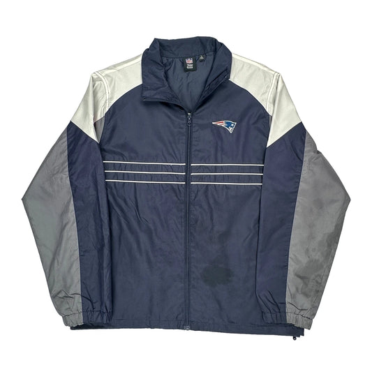 New England Patriots Reebok Nfl Jacket - Large Grey Polyester
