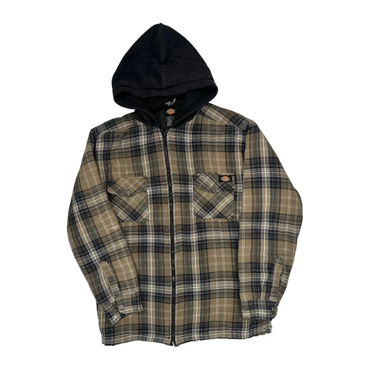 Dickies Checked Jacket - Large Black Cotton