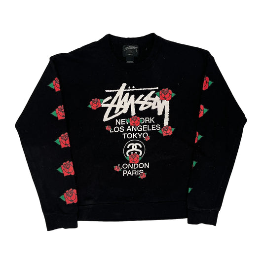 Stussy Graphic Sweatshirt - Small Red Cotton
