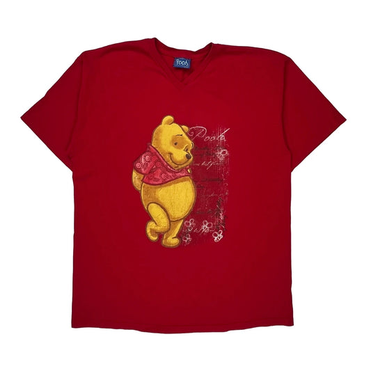 Disney Cartoon T-Shirt - XL Red Cotton