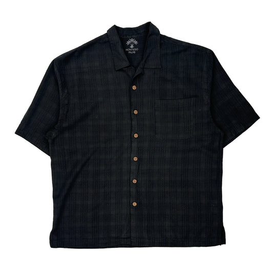 Montego Palms Hawaiian Shirt - XL Black Silk