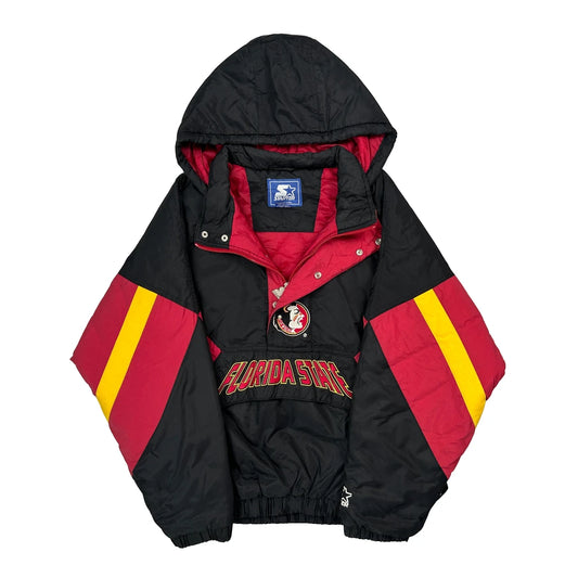 90S Florida State Seminoles Starter College Anorak - Large Black Nylon