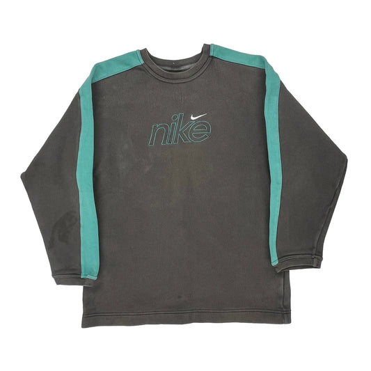Age 11-12 Nike Spellout Sweatshirt - Medium Grey Cotton