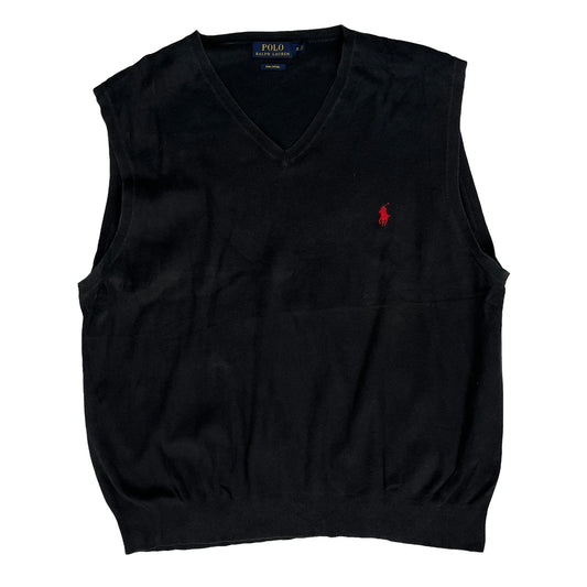 Polo By Ralph Lauren Sweater Vest - XL Black Cotton