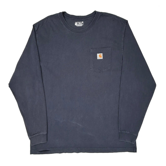 Carhartt Tall Long Sleeve T-Shirt - XL Navy Cotton