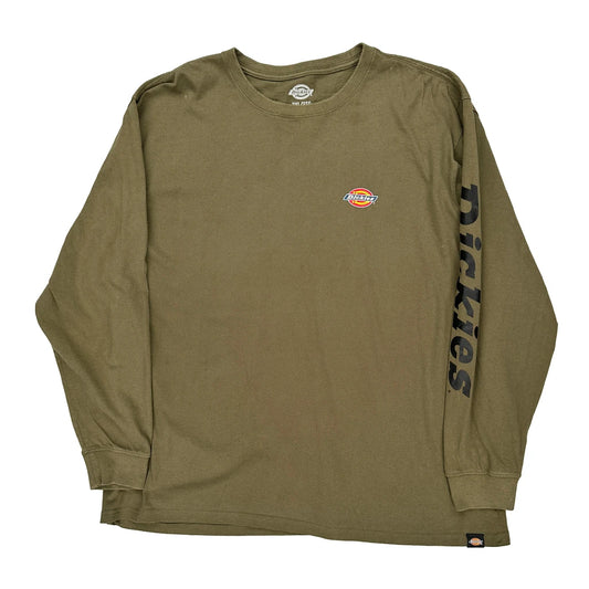 Dickies Long Sleeve T-Shirt - 2XL Green Cotton
