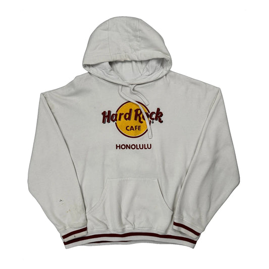 Honolulu Hard Rock Cafe Graphic Hoodie - XL White Cotton