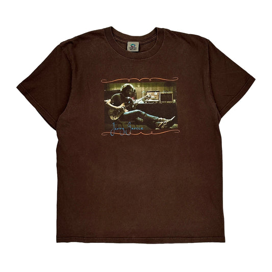 Jerry Garcia Liquid Blue Graphic T-Shirt - XL Brown Cotton