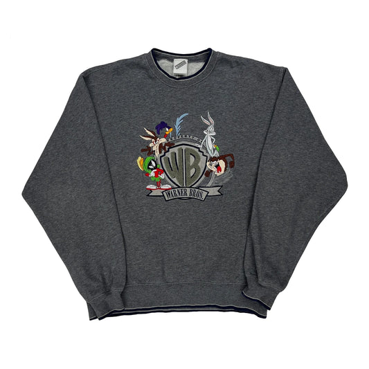 Looney Tunes Characters Warner Bros Cartoon Sweatshirt - Small Grey Cotton