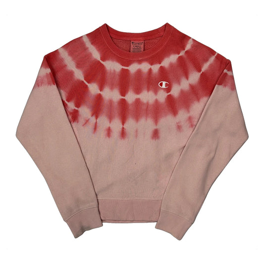 Reverse Weave Champion Tie-Dye Sweatshirt - XS Red Cotton