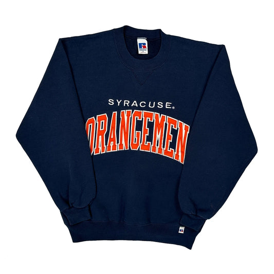 Made In USA Syracuse Russell Athletic College Sweatshirt - Medium Navy Cotton
