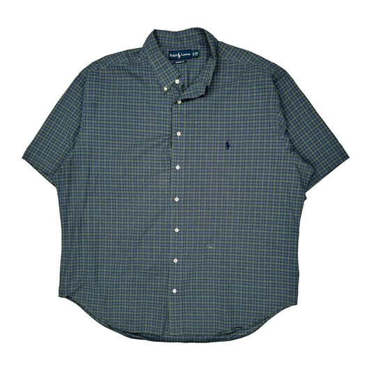 Ralph Lauren Checked Short Sleeve Shirt - 2XL Blue Cotton